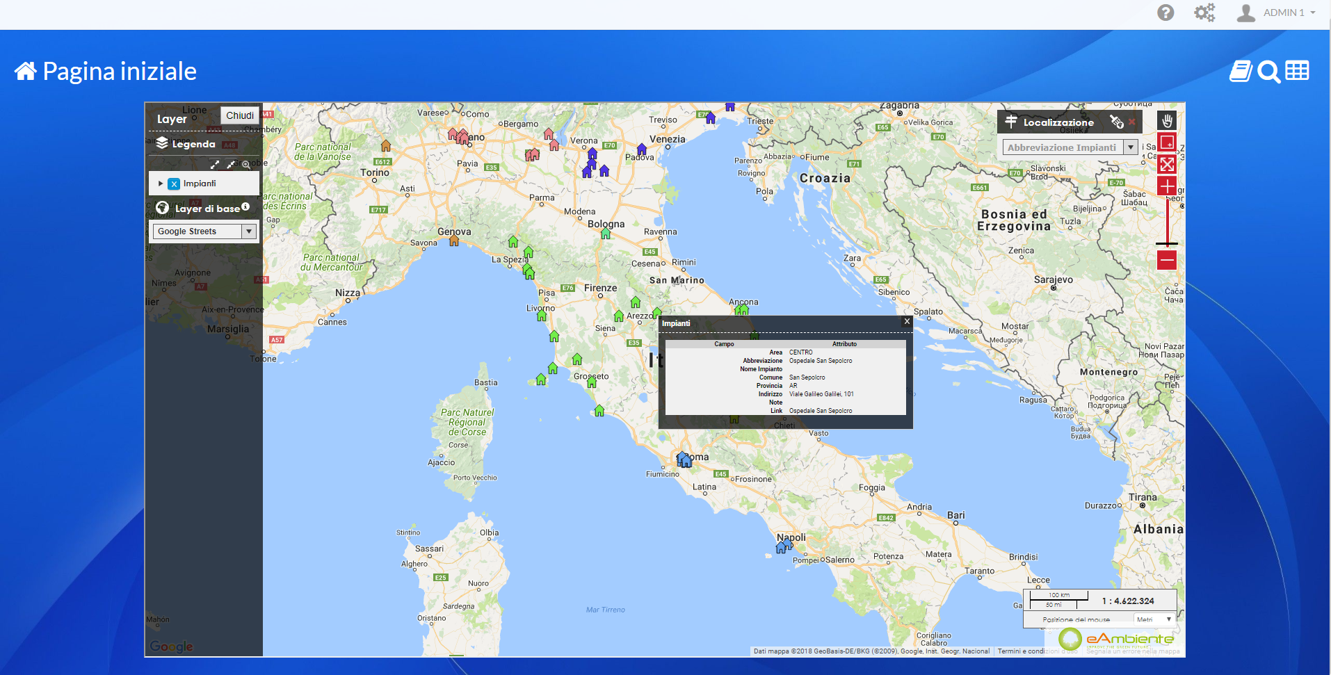 Mappa impianto